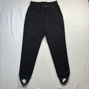 Vintage Edelweiss Wool Blend Ski Snow Pants Black Stirrup Stretch Womens No Tags